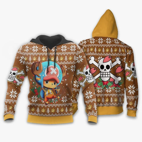 Divesart - Tony Tony Chopper Brutto maglione natalizio e felpa con cappuccio One Piece Anime Xmas